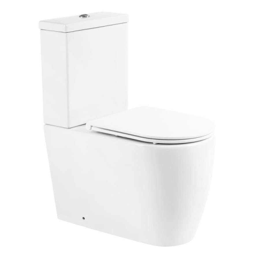 Напольный унитаз BelBagno Marino BB105CPR/BB105T/BB870SC, безободковый, крышка тонкая Soft Close, белый