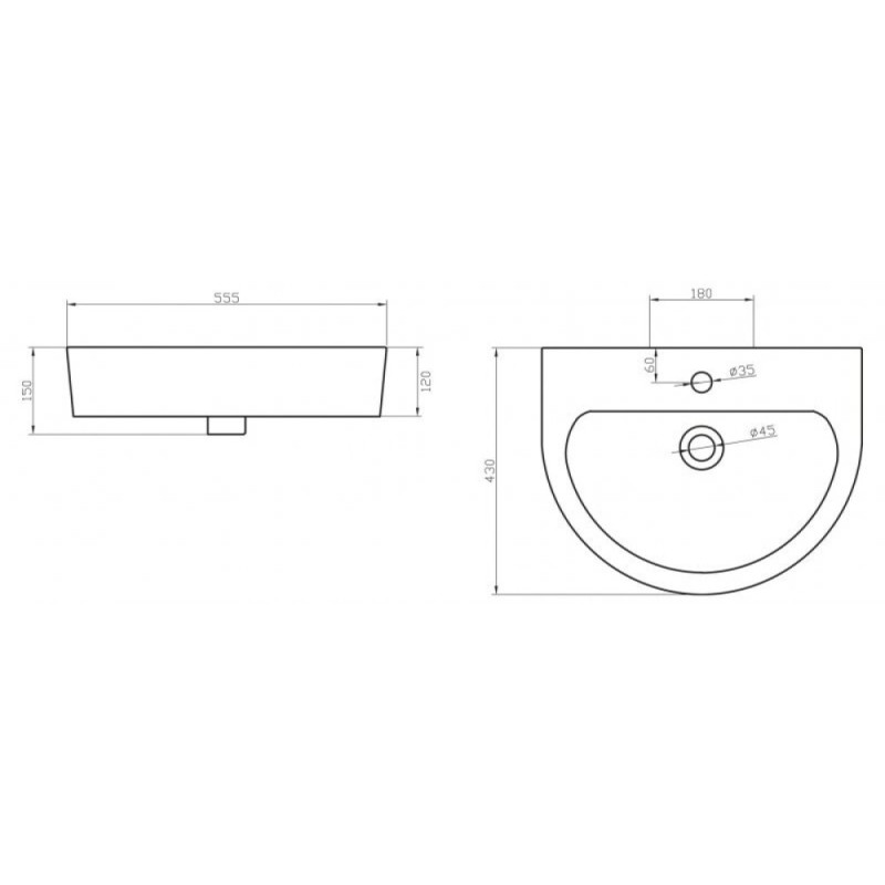 Раковина BelBagno Marino BB105L
