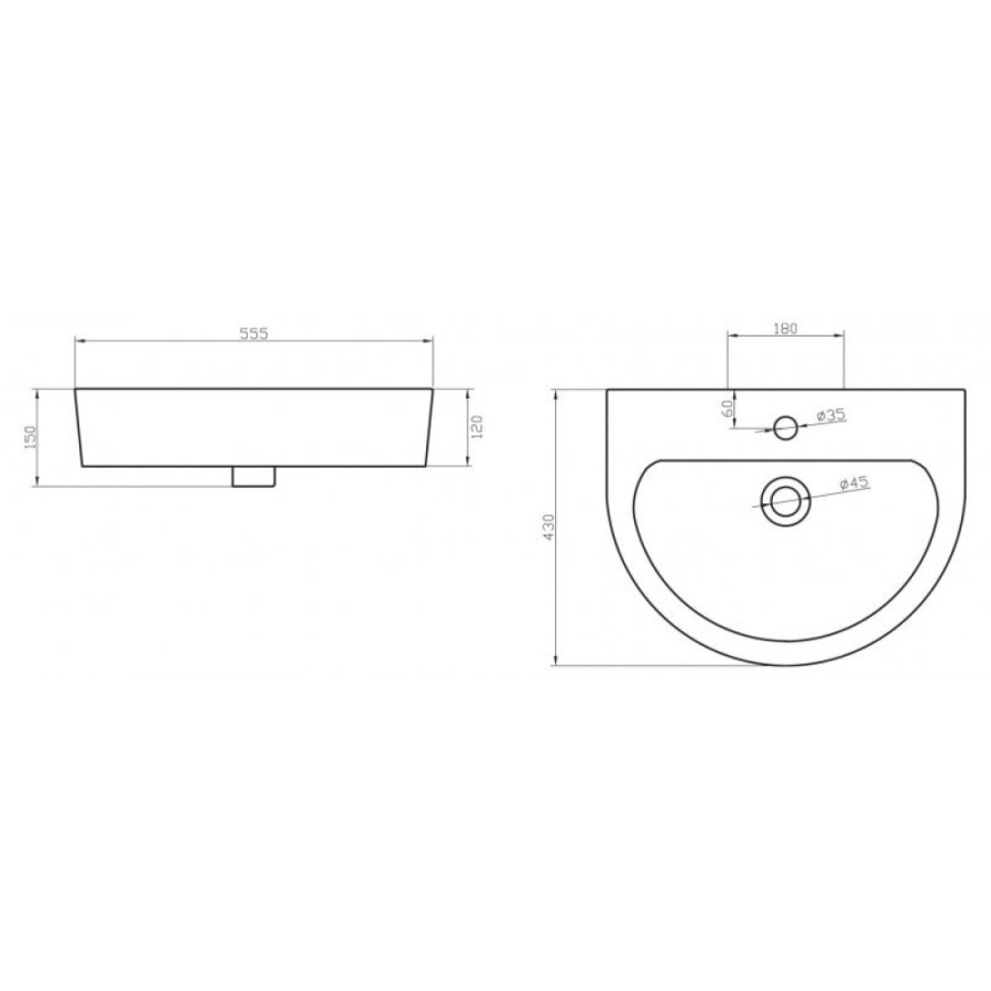 Раковина BelBagno Marino BB105L
