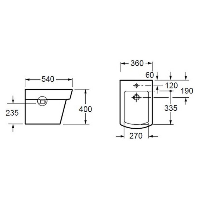 Биде BelBagno Mattino BB1060B, напольное