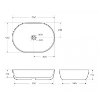 Раковина BelBagno BB1084, 60 x 42 см, накладная