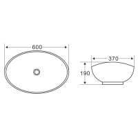 Раковина Belbagno 60 см, белый, BB1087