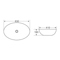 Раковина накладная BelBagno 63 см, BB1104