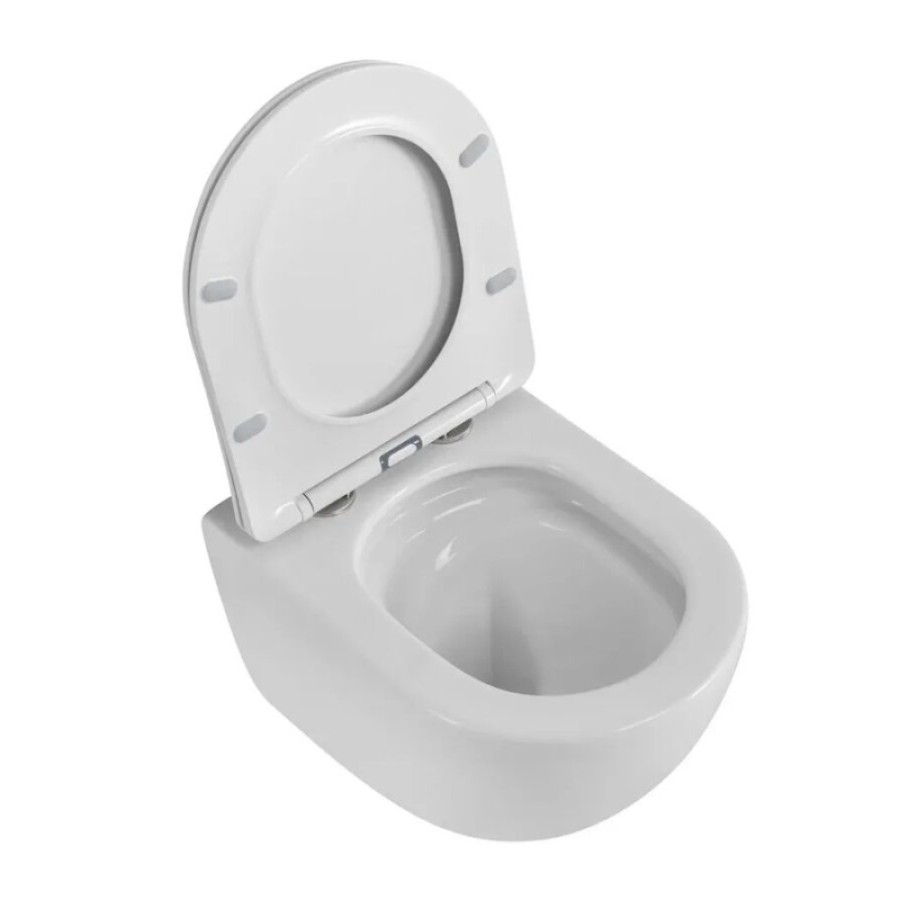Подвесной унитаз BelBagno Libero BB11051CH-TOR/SC, безободковый, сиденье микролифт, белый