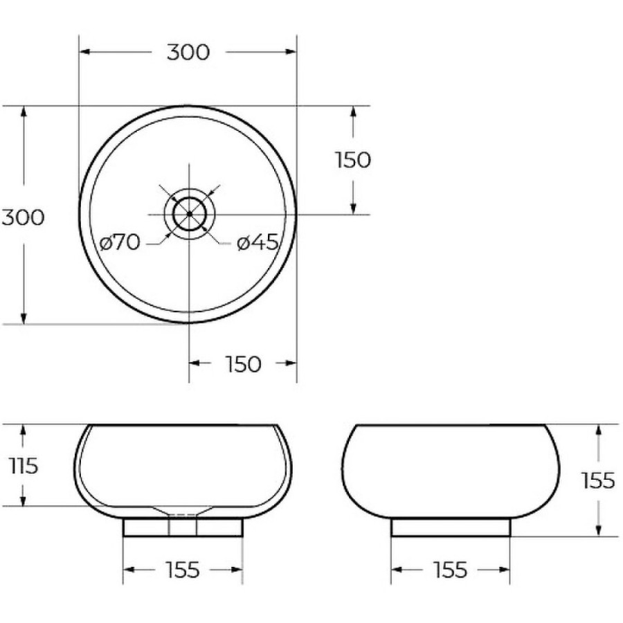 Раковина BelBagno BB1114 накладная 30 х 30 х 15.5 см, белая