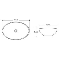 Раковина Belbagno 52 см, белый, BB1147