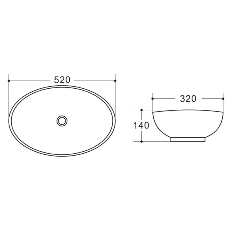 Раковина Belbagno 52 см, белый, BB1147