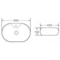 Раковина BelBagno BB1151 накладная 60 х 42.5 х 15 см