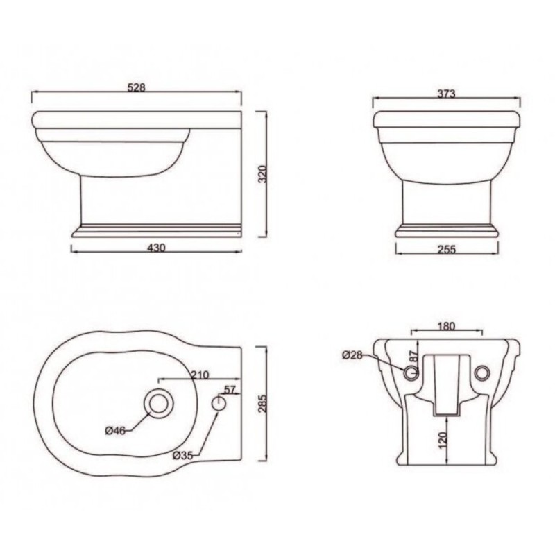 Подвесное биде BelBagno Boheme BB115BH, белое