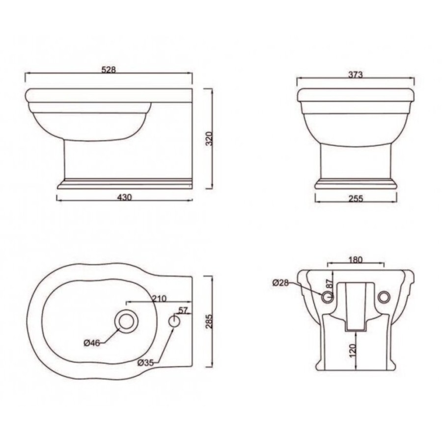 Подвесное биде BelBagno Boheme BB115BH, белое
