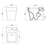 Приставной унитаз BelBagno Marco BB118CB, безободковый