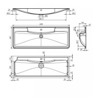 Раковина из искусственного камня BelBagno BB1200/455-LV-ART-ALR-NERO, 120 x 45.5 x 14.5 см, черный матовый
