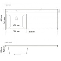 Раковина из искусственного мрамора BelBagno BB1200/480-LV-MR-L/R, 120 x 48 x 15,6 см
