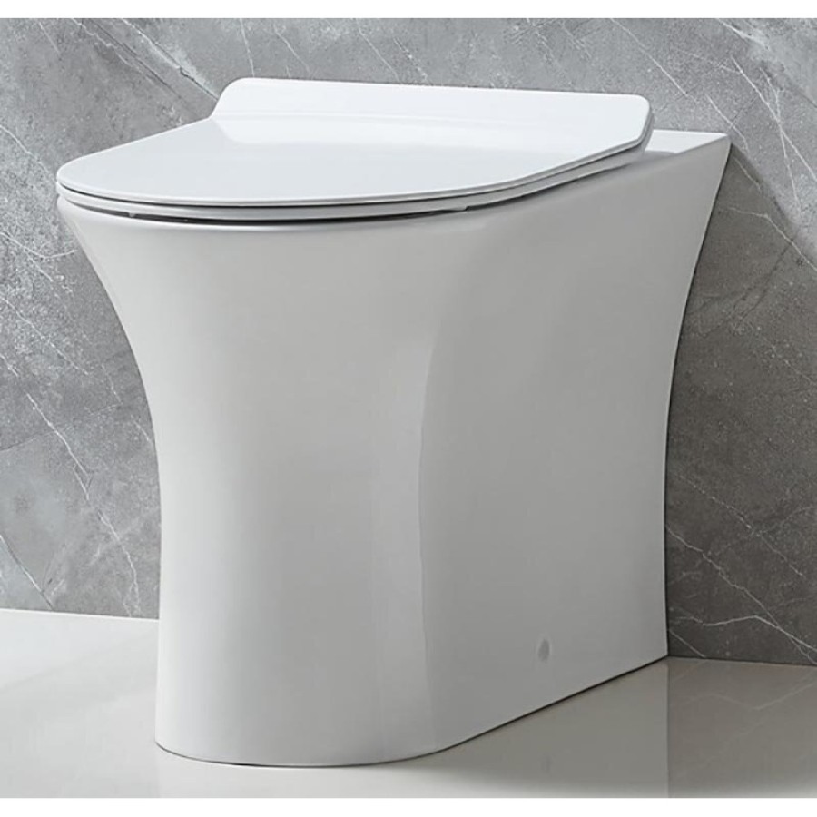 Приставной унитаз BelBagno Ancona BB1224CBR-P безободковый, белый