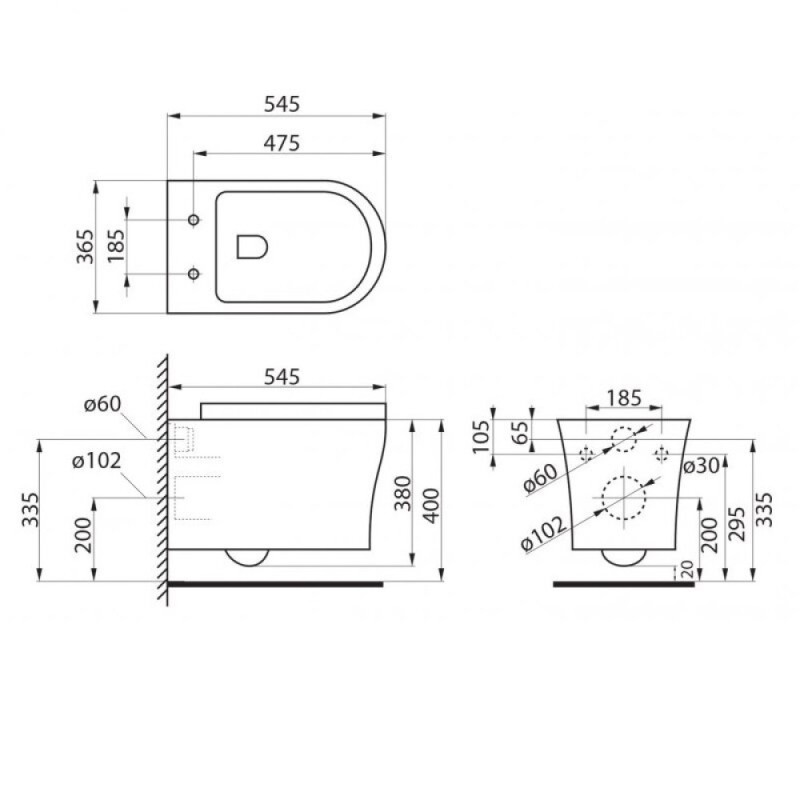 Унитаз подвесной BelBagno Ancona BB1224CHR-SM, безободковый, белый