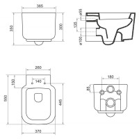 Подвесной унитаз BelBagno Vaso BB127CH, белый