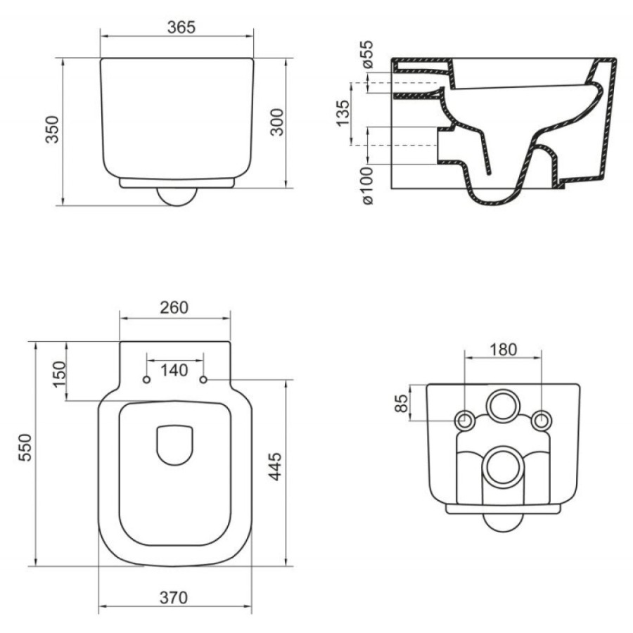 Подвесной унитаз BelBagno Vaso BB127CH, белый