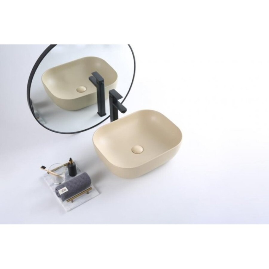 Раковина BelBagno BB1302-H316, 50 х 40 см, накладная, цвет бежевый матовый