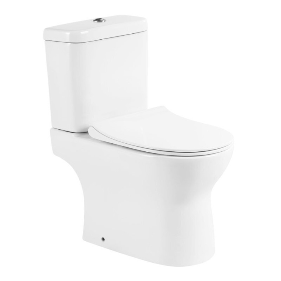 Напольный унитаз BelBagno Steam BB130CPR/SC безободковый, бачок BB130T, сиденье микролифт, белый