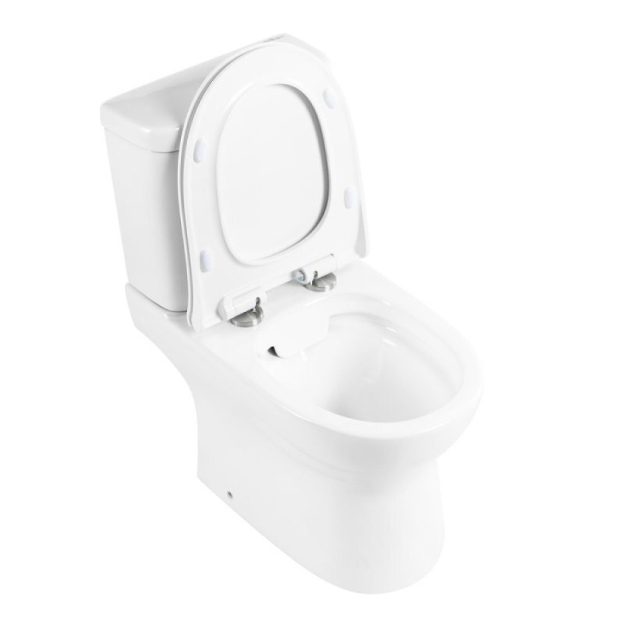 Напольный унитаз BelBagno Steam BB130CPR/SC безободковый, бачок BB130T, сиденье микролифт, белый