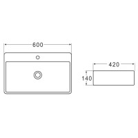 Раковина Belbagno 60 см, белый, BB1338