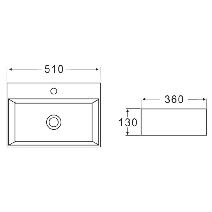 Раковина Belbagno 51 см, белый, BB1340