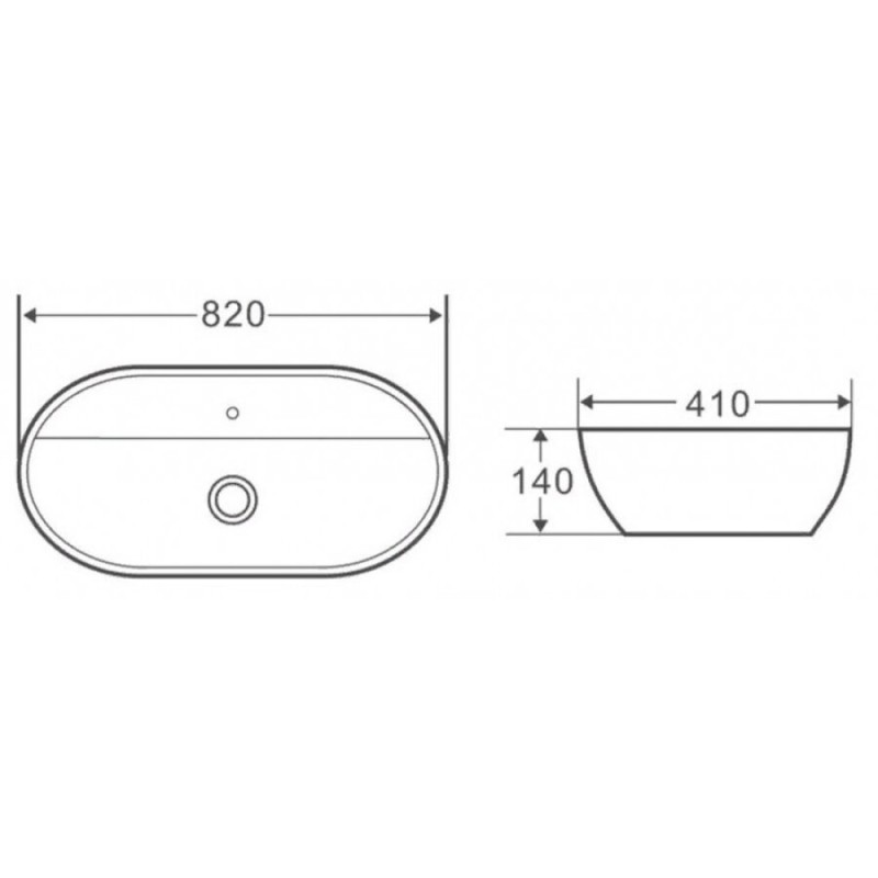 Раковина BelBagno BB1347 накладная 82 х 41 х 14 см