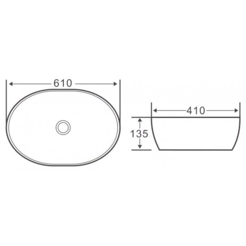 Раковина BelBagno BB1348 накладная 61 х 41 х 13.5 см