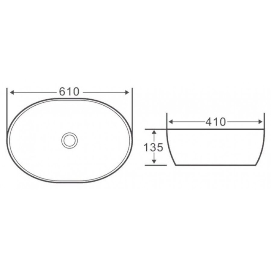 Раковина BelBagno BB1348 накладная 61 х 41 х 13.5 см