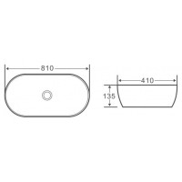 Раковина BelBagno BB1349 накладная 81 х 41 х 13.5 см