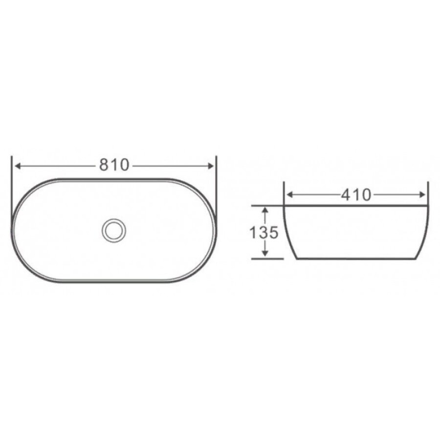 Раковина BelBagno BB1349 накладная 81 х 41 х 13.5 см