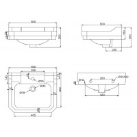 Раковина BelBagno Trevi BB135L на пьедестале BB135P