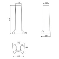 Раковина BelBagno Trevi BB135L на пьедестале BB135P