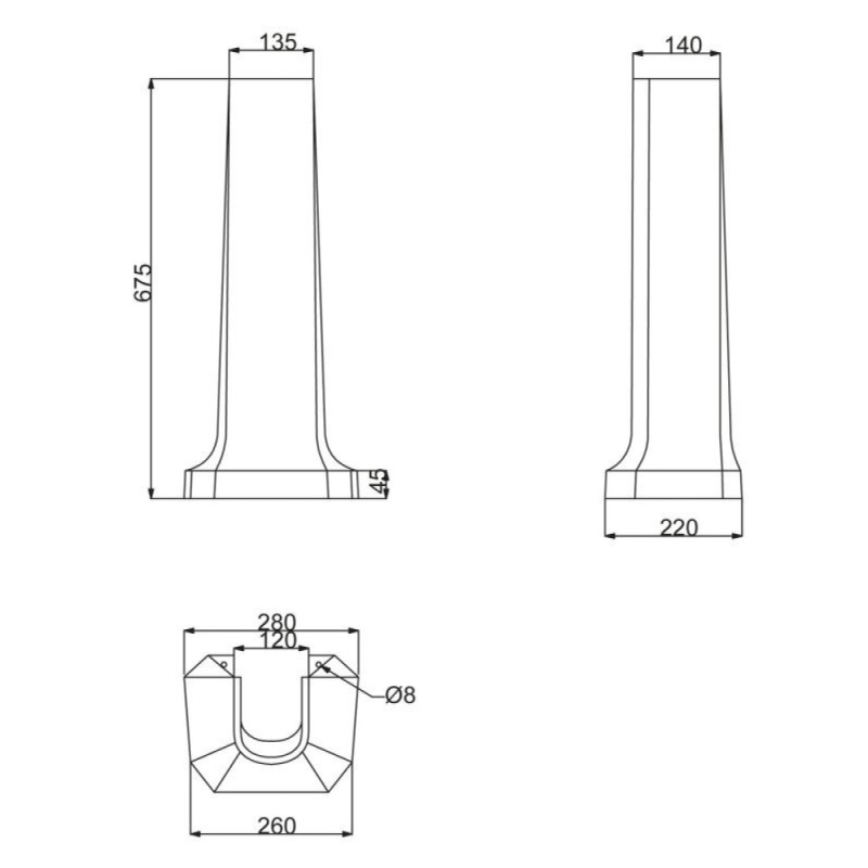 Раковина BelBagno Trevi BB135L на пьедестале BB135P