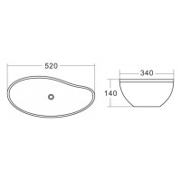 Раковина Belbagno 52 см, белый, BB1362