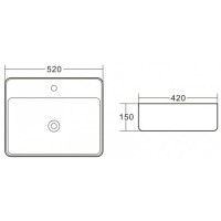 Раковина BelBagno BB1367 накладная 52 х 42 х 15 см