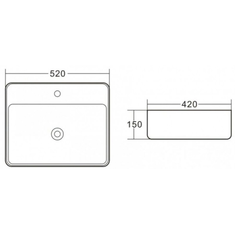 Раковина BelBagno BB1367 накладная 52 х 42 х 15 см