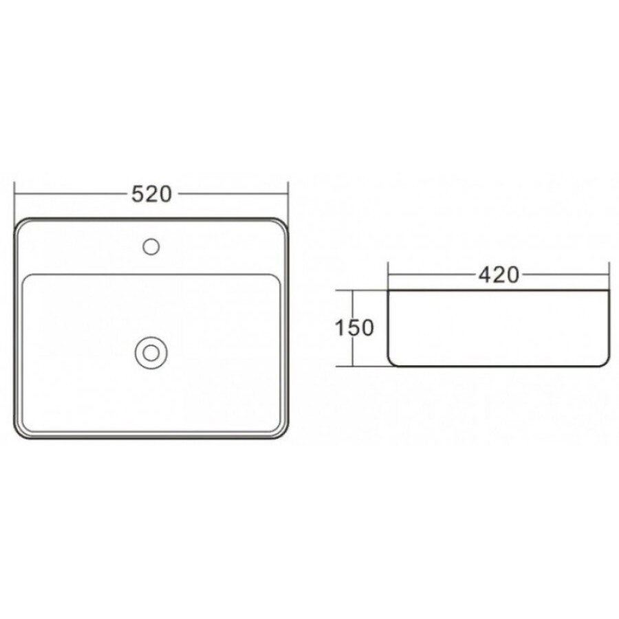 Раковина BelBagno BB1367 накладная 52 х 42 х 15 см