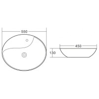 Раковина BelBagno BB1370 накладная 55 х 45 х 13 см