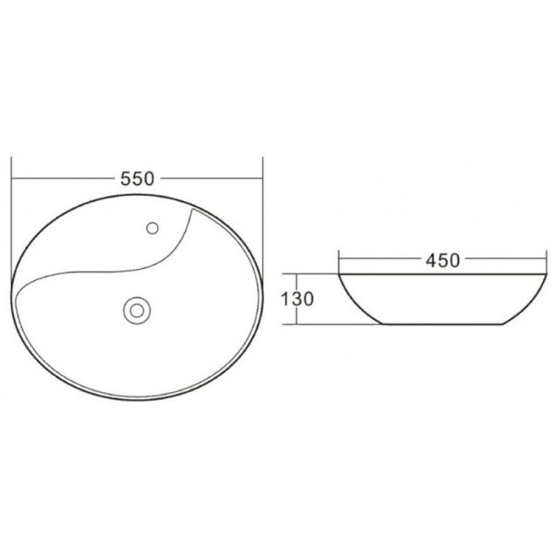 Раковина BelBagno BB1370 накладная 55 х 45 х 13 см
