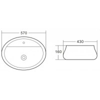 Раковина BelBagno BB1399 накладная 57 х 43 х 16 см