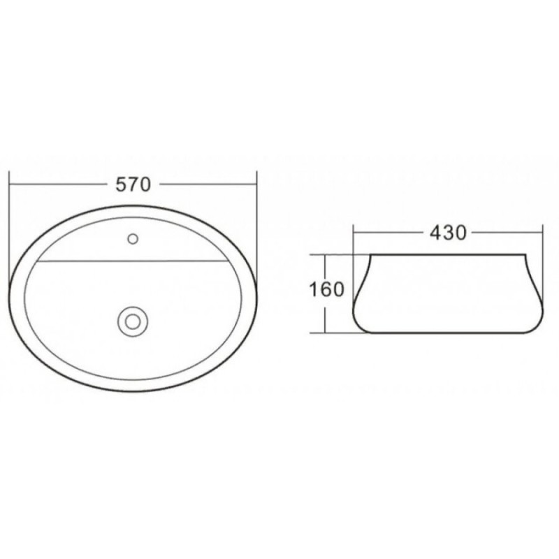 Раковина BelBagno BB1399 накладная 57 х 43 х 16 см