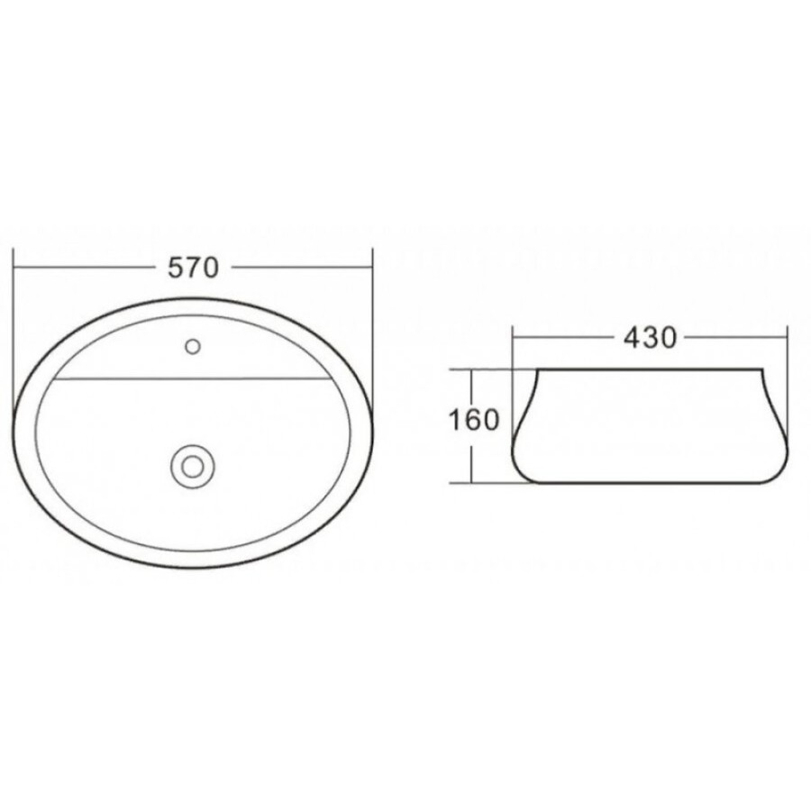 Раковина BelBagno BB1399 накладная 57 х 43 х 16 см