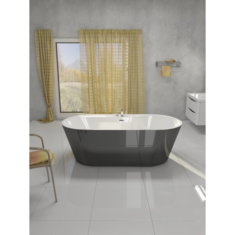 Ванна акриловая BelBagno BB14-NERO/BIA, 180 х 85 см