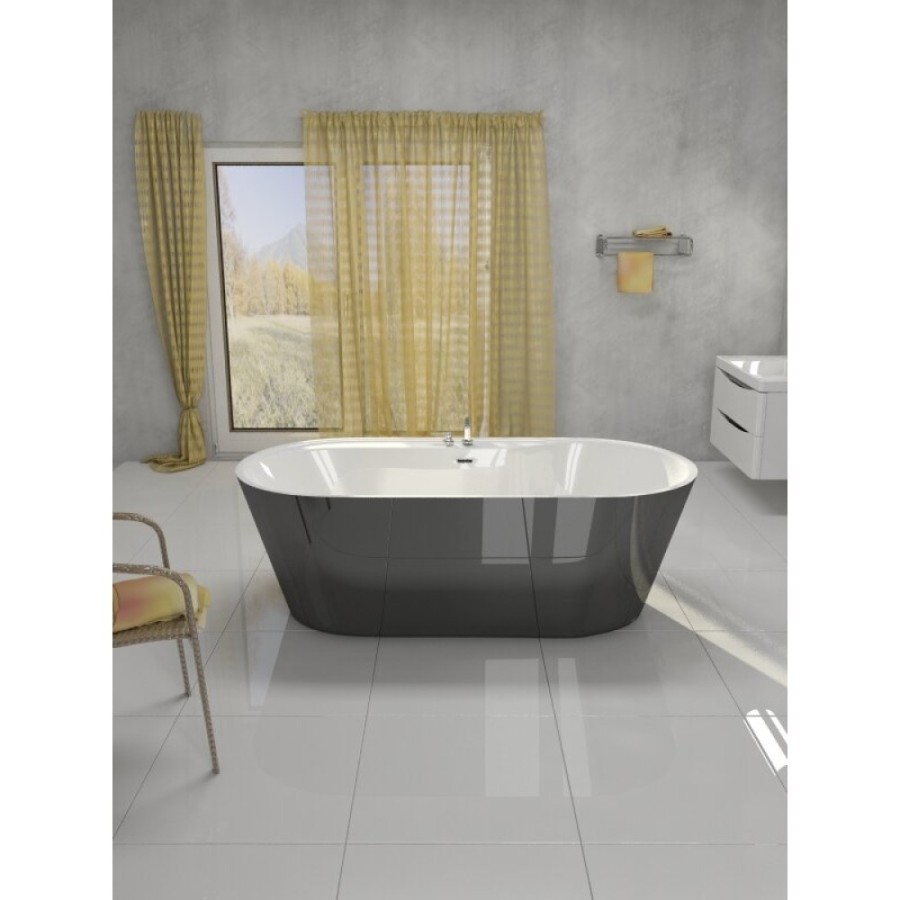Ванна акриловая BelBagno BB14-NERO/BIA, 180 х 85 см