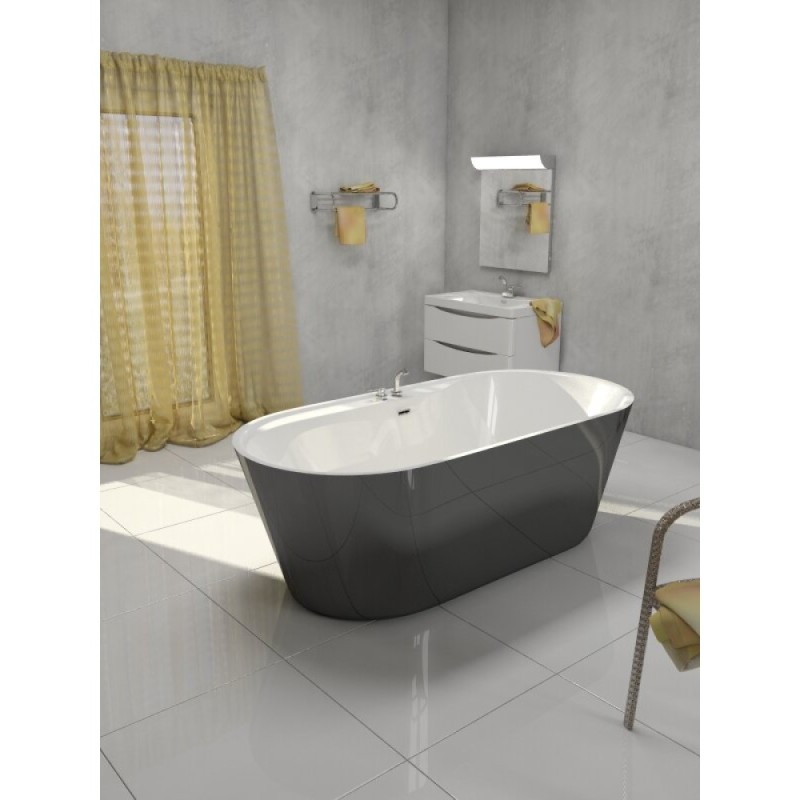 Ванна акриловая BelBagno BB14-NERO/BIA, 180 х 85 см