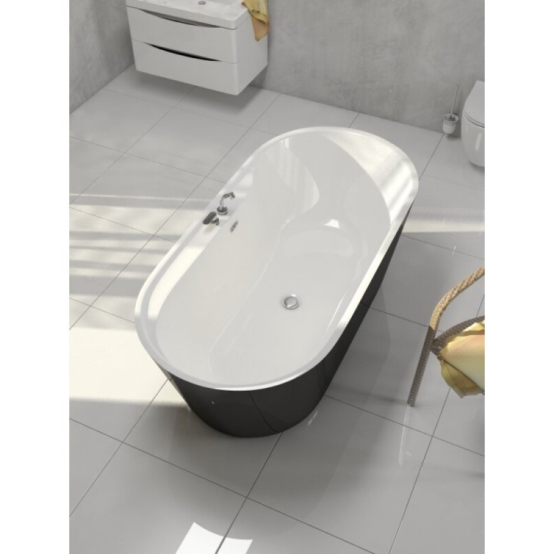 Ванна акриловая BelBagno BB14-NERO/BIA, 180 х 85 см