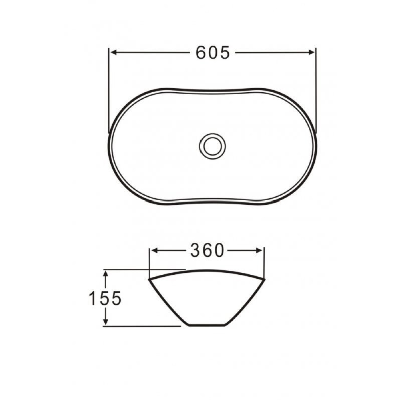 Раковина BelBagno BB1404-H311 накладная 60 х 36 х 15 см, цвет серый матовый