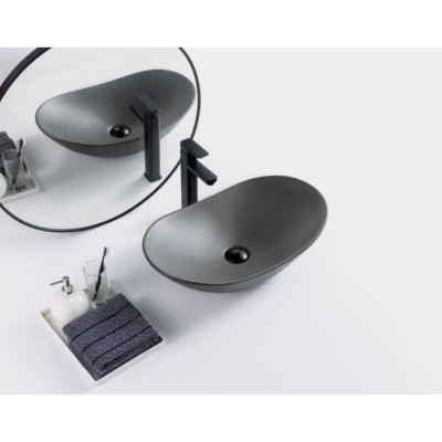 Раковина BelBagno BB1404-H311 накладная 60 х 36 х 15 см, цвет серый матовый