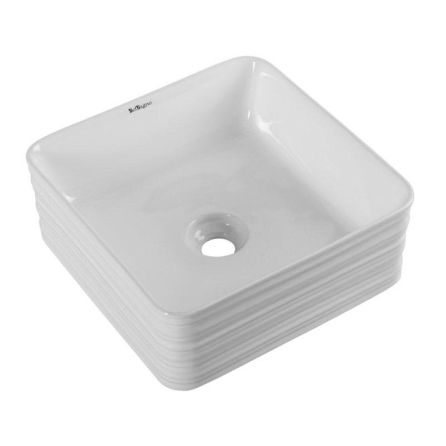 Раковина BelBagno BB1407, 38 см, накладная, белая